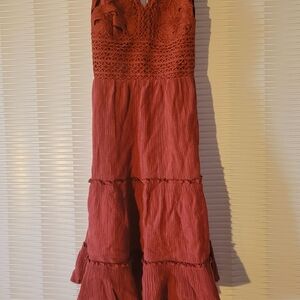 Rust Red Sleeveless Dress